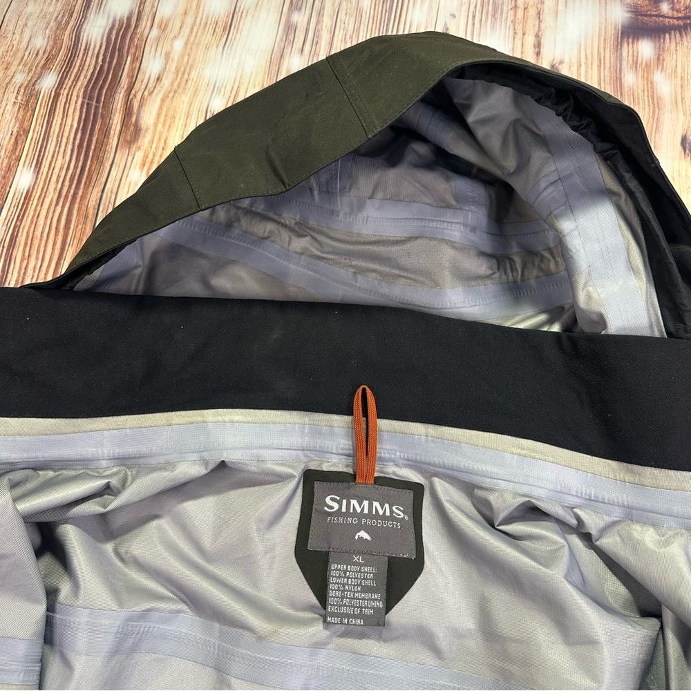 Simms Mens Goretex Wading Jacket Full Zip Hooded Size XL - Picture 6 of 16